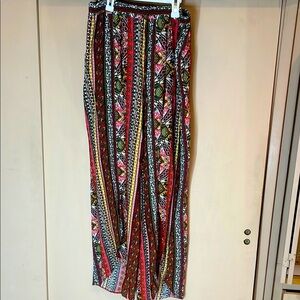Frumos Colorful Striped Patterned Palazzo pants open legs/ beach coverup sz 3X